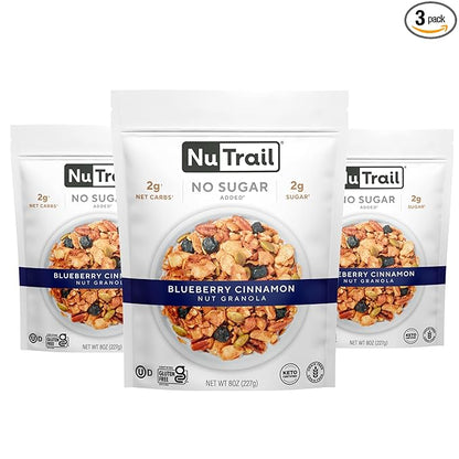 NuTrail Nut Granola Cereal, Blueberry Cinnamon, 8 oz. 3 Count