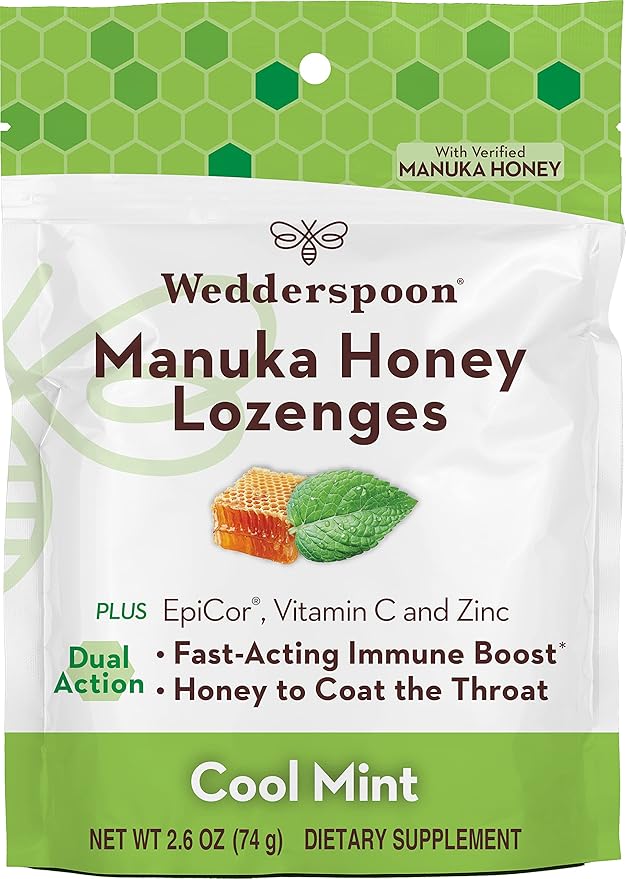 Wedderspoon Manuka Honey Immunity Lozenges, Cool 2.6 Oz 1), Genuine