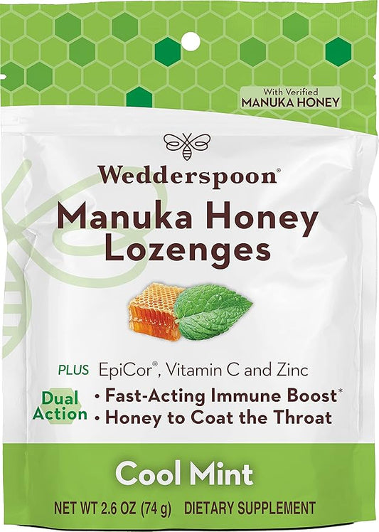 Wedderspoon Manuka Honey Immunity Lozenges, Cool 2.6 Oz 1), Genuine