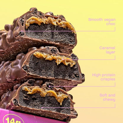 Misfits Vegan Protein Bars, Brownie Batter - Updated Recipe | Plant Based, Low Sugar & Carb, High Fiber Snacks | Pack of 15