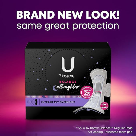 U by Kotex Balance Overnight Ultra 22 Count