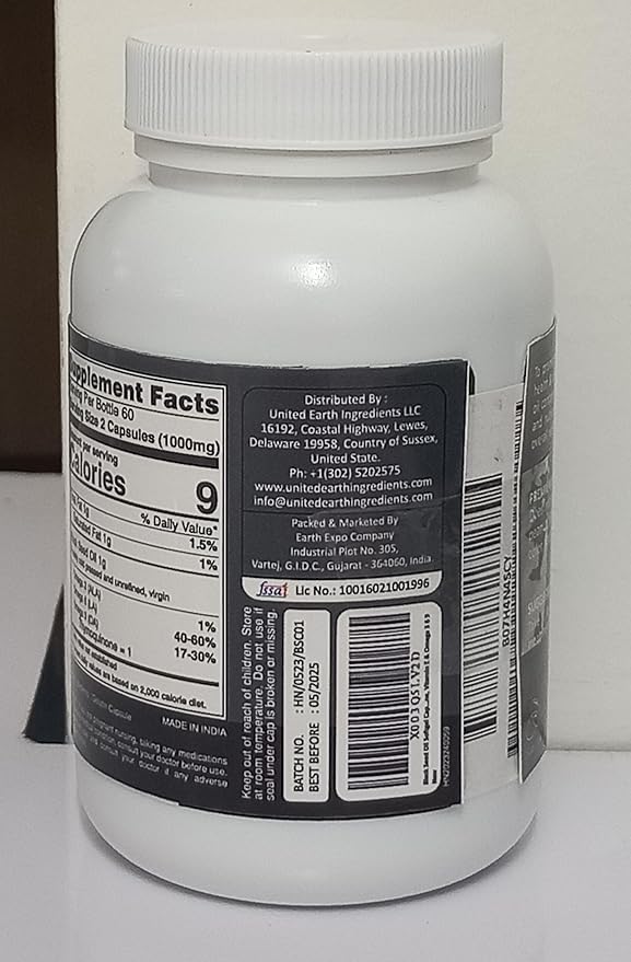 Black Seed Oil Softgel Capsule – 500mg (120 (120 Softgel) 2 Months 3 6 6 9 9