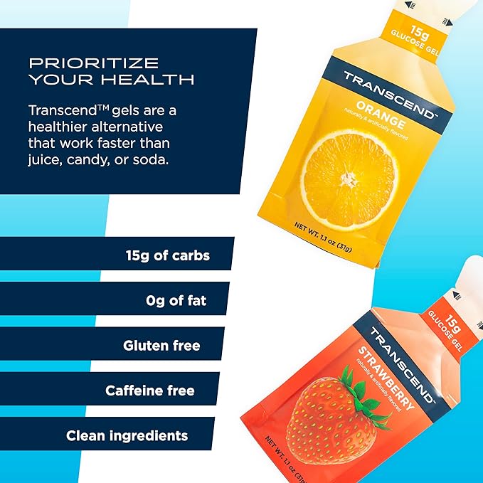 Transcend Foods Strawberry + Orange Gels (1.1 oz, 24) Fast-Acting