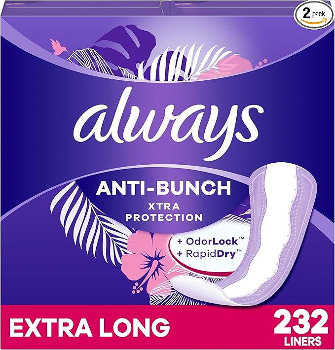 Always Anti-Bunch Xtra Protection Daily Liners, 116 Count 2 (232 (232 Count