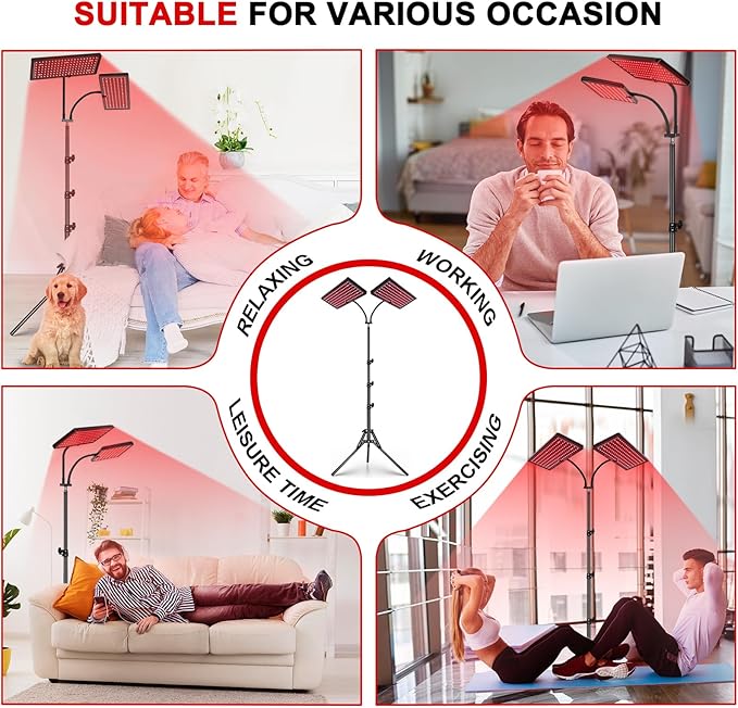Red Light Therapy Lamp, Infrared Light 660nm Red 850nm Near
