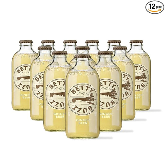 Betty Buzz Ginger Beer, Premium Sparkling Soda by Blake Lively (12 pack) | Natural Flavors & Sweeteners, Only Clean Ingredients