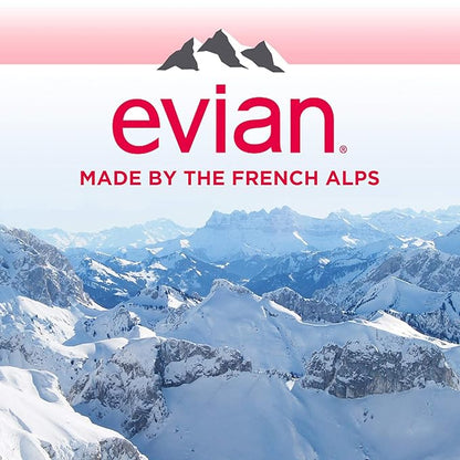 evian Natural Spring Water, 750 ml (25.36 fluid ounce) Water Bottle with Sports Cap, 12 Pack