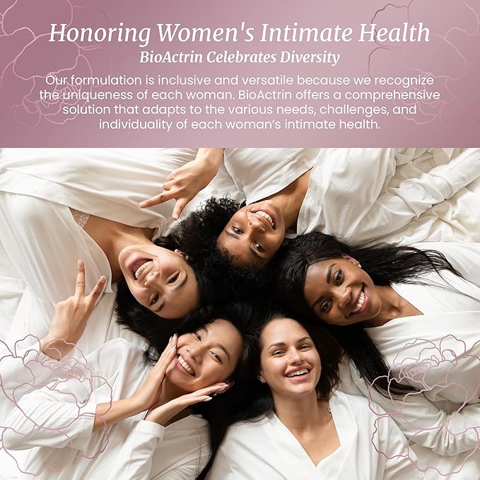 Bioactrin Vaginal Probiotics for Women - Formulated Bacterial Vaginosis Treatment, Yeast Infection and Vaginitis Relief - BV Treatment for Women Probiotic- pH Female Vaginitis Support - 28 Pills