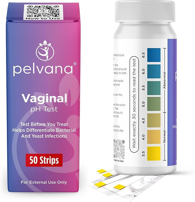 Pelvana Vaginal pH Balance Test Strips for Women 50 Strips FSA/HSA Eligible Vaginal Infection Test Kit Can Help Differentiate Bacterial Vaginosis (BV) and Yeast Infections