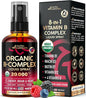 USDA Organic Vitamin B-Complex Liquid Spray 8-in-1 - B5 Pantothenic Acid | B12 Methylcobalamin | B1 Thiamine | B6 Pyridoxine | B7 Biotin | B9 Folic | B3 Niacinamide - Made in USA Supplement, 2fl oz