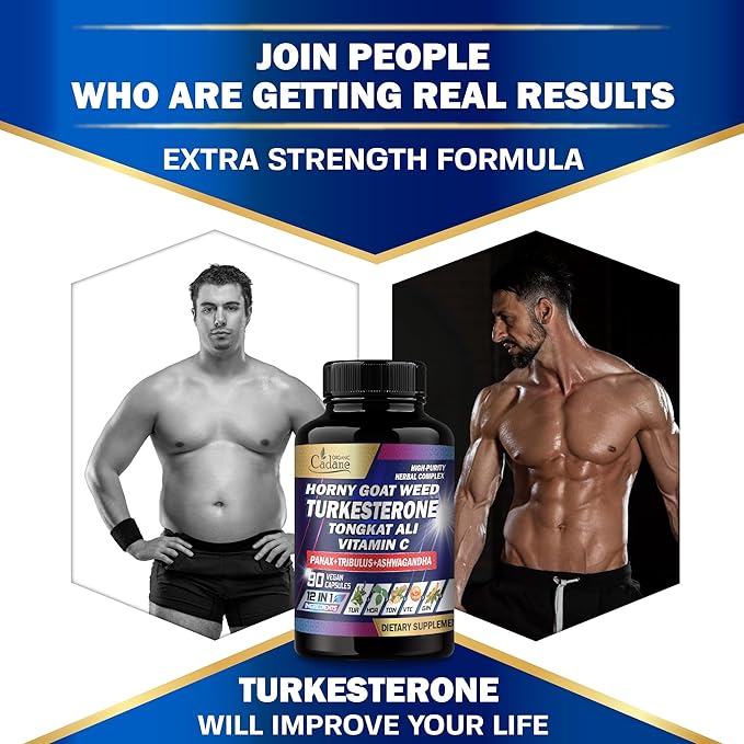 Organic Cadane Turkesterone 7500mg VitaminC 30mg 1500mg Supplement 90 Vegan