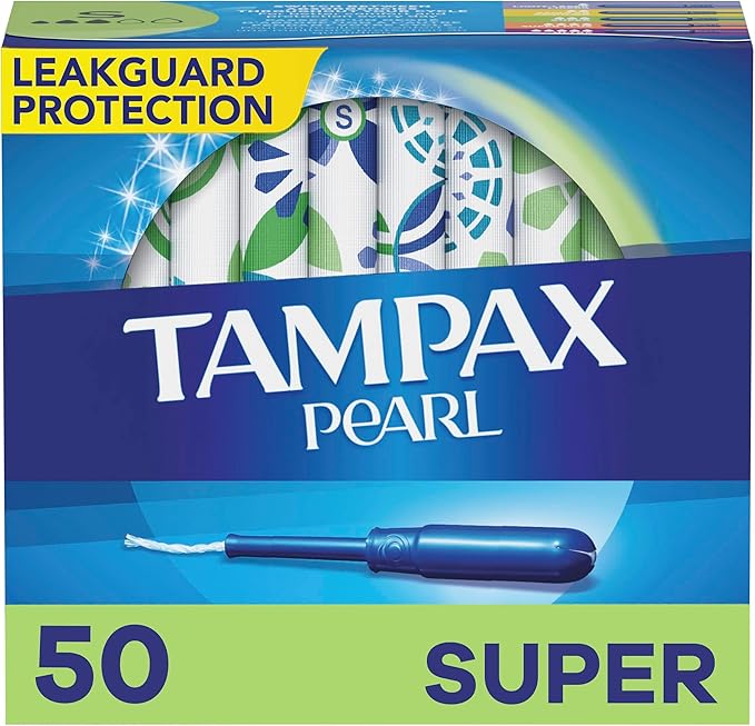 Tampax Pearl Tampons Super Absorbency, 50 Count