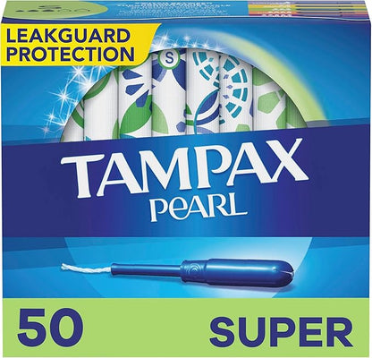 Tampax Pearl Tampons Super Absorbency, 50 Count