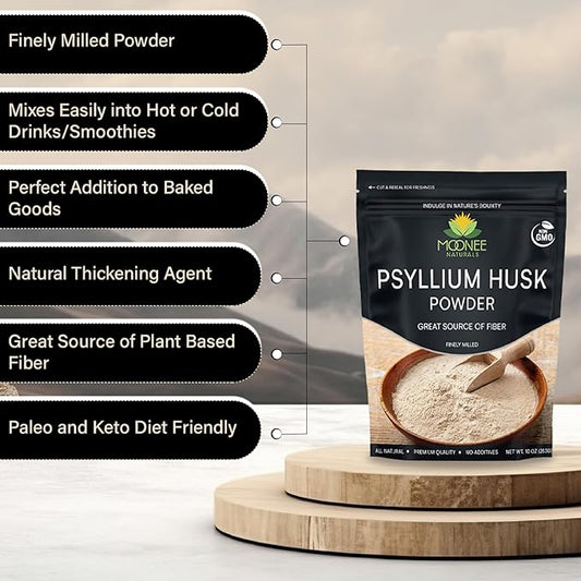 Psyllium Husk Powder (10 OZ), Gluten (10 Ounce (70 Servings))
