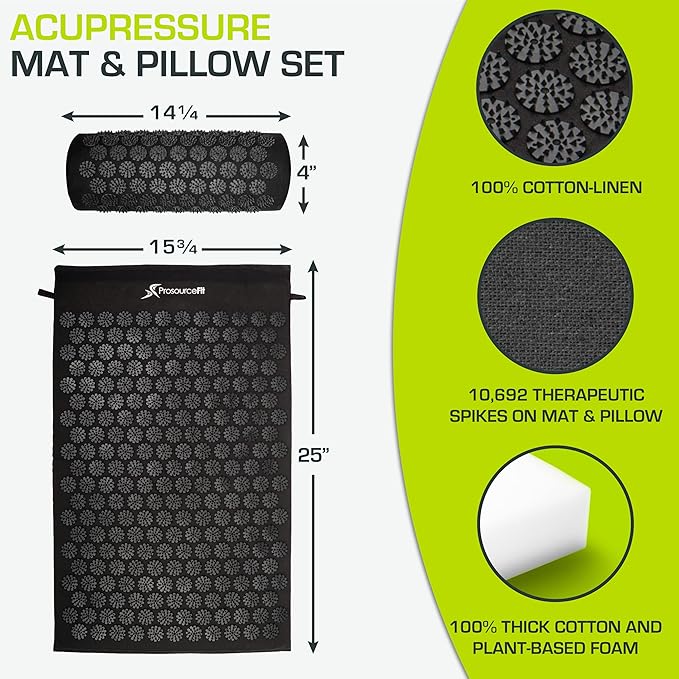 ProsourceFit Acupressure Mat and Pillow Set
