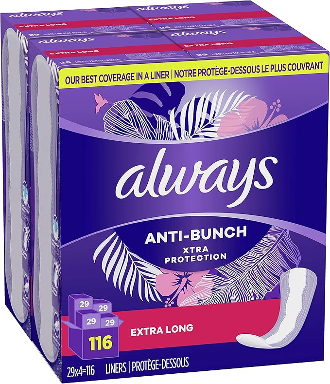 Always Anti-Bunch Xtra Protection Daily Liners, 116 Count