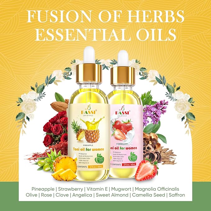 Natural Yoni Oil for Women Organic 4 Fl (2 x 2 Fl 2 PCS