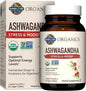 Garden of Life Organics Ashwagandha Stress, Mood & Energy Support Supplement with Probiotics & Ginger Root for Digestion - Vegan, Gluten Free, Non GMO – 2 Month Supply, 60 Tablets