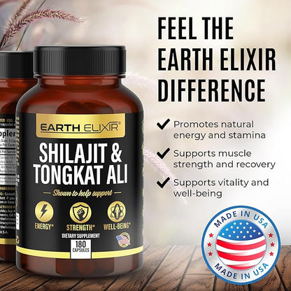 Shilajit 1000mg & Tongkat Ali 400mg (180 Capsules) (20% Fulvic