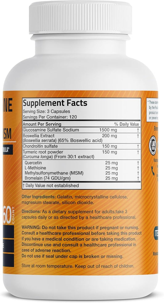 Bronson Glucosamine Chondroitin Turmeric & MSM 360 Capsules