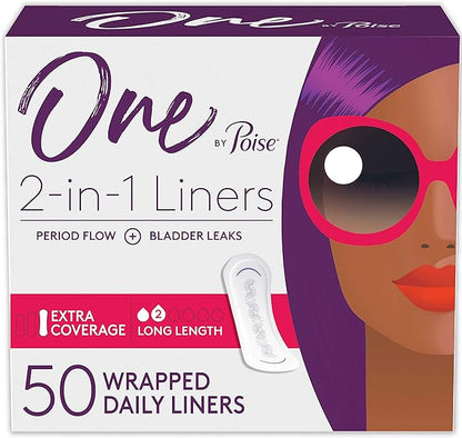 One by Poise Panty Liners (2-in-1 50 Count