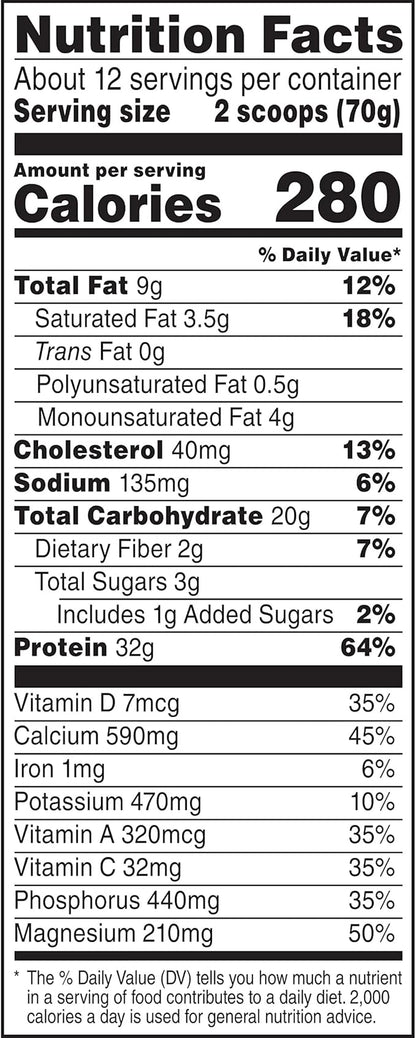 Muscle Milk Genuine Protein Powder, Chocolate, 1.93 Pounds, 12 Servings, 32g Protein, 3g Sugar,