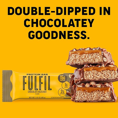 FULFIL Protein Snack Bars, Chocolate Hazelnut, 15g Protein, Pantry Staples, 12 Count