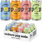Culture Pop Soda, Zesty & Tarty Variety Pack, Probiotic Low Sugar Soda, Sparkling Juice Alternative, Non-GMO, Kosher, Gluten-Free, No Stevia (12pk)