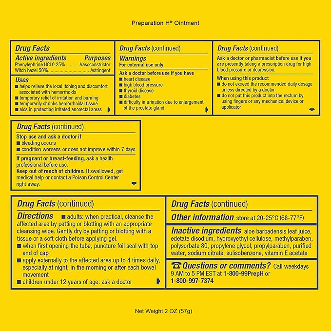 PREPARATION H Hemorrhoid Symptom Treatment Ointment, (2.0 Ounce)