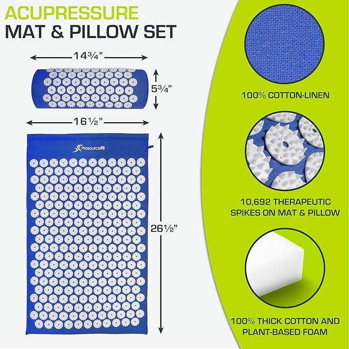 ProsourceFit Acupressure Mat and Pillow Set