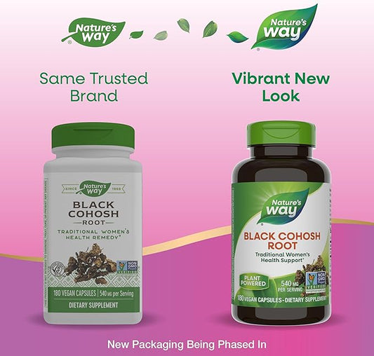 Nature's Way Black Cohosh Root, Traditional 540 mg 180 Capsules