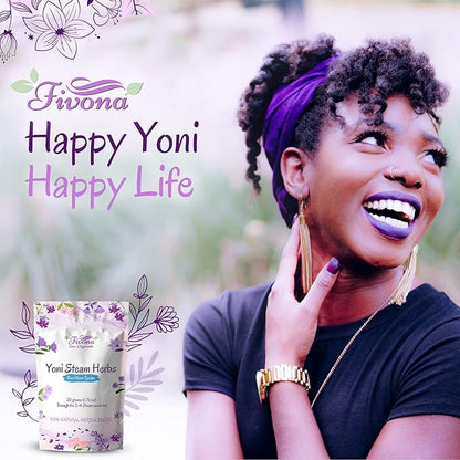 FIVONA Yoni Steam Kit 3-in1 Set - Herbal Therapy - Steaming Herbs Blue Moon Recipe 1.76oz for 2-4 Sessions - Expandable V Steam Seat - Hand Pump - Vaginal Cleansing - PH Balance - Fertility Increase