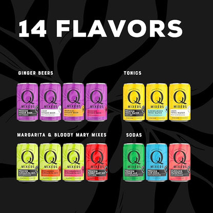 Q Ginger Beer Variety Pack (Q GINGER BEER, Q TROPICAL GINGER BEER, Q HIBISCUS GINGER BEER) - Ideal for Cocktails & Mocktails - Real Ingredients & Perfectly Carbonated - 7.5 Fl Oz Cans (Pack of 12)