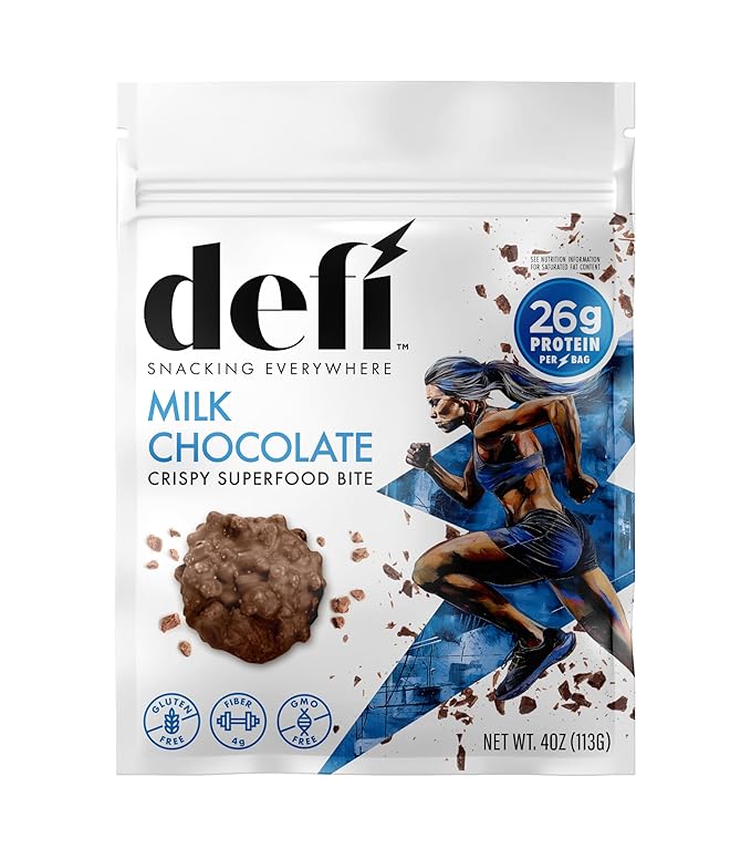 DEFI Milk Chocolate Crispy Superfood Bites, 26g Protein, 4oz (Milk Chocolate)