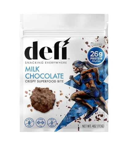 DEFI Milk Chocolate Crispy Superfood Bites, 26g Protein, 4oz (Milk Chocolate)