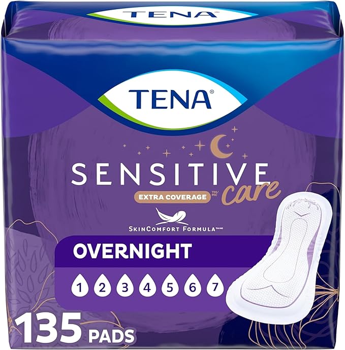 TENA Intimates Overnight Incontinence Pads 135 Count (3 Packs 45)