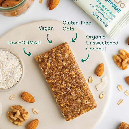 GoMacro MacroBar Organic Vegan Snack Bars - Granola + Coconut (2.0 Ounce Bars, 12 Count)