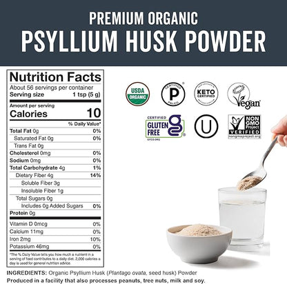 Viva Naturals Organic Psyllium Husk Powder, 10 oz