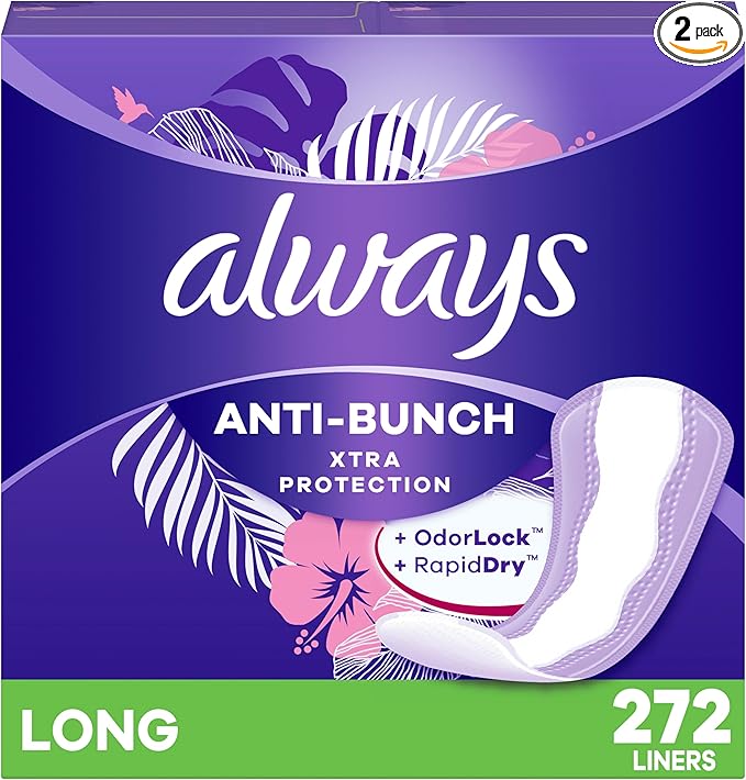 Always Anti-Bunch Xtra Protection Daily Liners, 136 Count 2 (272 (272 Count