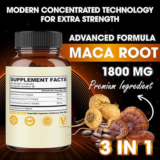 agobi 1800mg Maca Coffee Supplement 240 Vegan