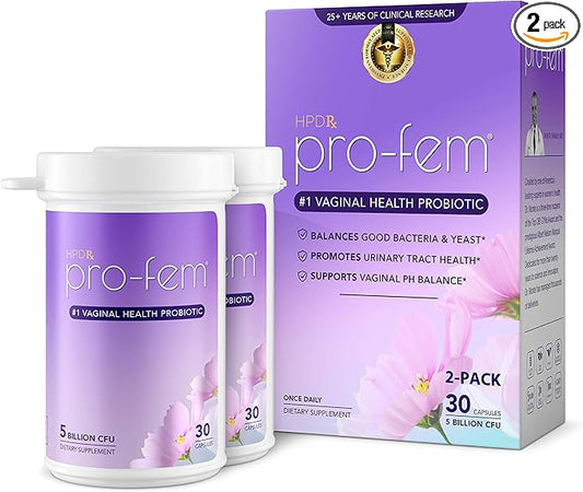 Pro-Fem #1 Vaginal Health Probiotic 7 Days 30 Capsules 2-Pack