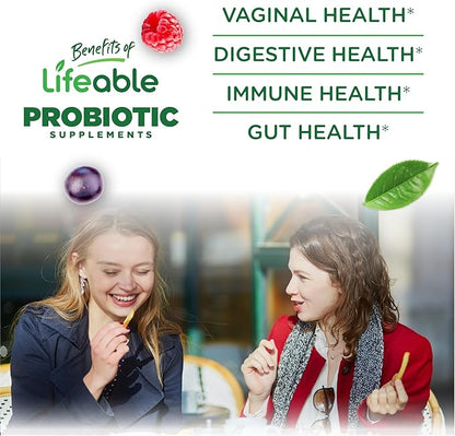 Lifeable Probiotics for Women | 10 Billion CFU | Great Tasting Womens Probiotic Gummies | Women Probiotic for Vaginal Health and Immune Support | 90 Probiotics Gummies