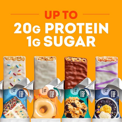 ONE Protein Bars, Blueberry Cobbler, Gluten Free with 20g Protein and 1g Sugar, Pantry Staples, 2.12 oz (12 Count)