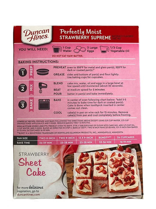 Duncan Hines Signature Moist Cake Mix - Strawberry Supreme - 16.5 oz - 2 Pack