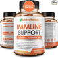 10 in 1 Immune Support Supplement (No Fillers) | Vitamin C, Zinc, Elderberry, Echinacea, Turmeric, Probiotics |Immunity Booster for Multi-System Immune Defense, Respiratory & Gut health |60 Day Supply