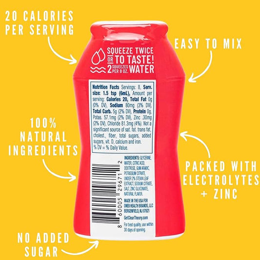 Clear Theory Water Flavoring Drops, Electrolytes Drink Mix, Water Enhancer Liquid, Flavored Hydration for Kids, Vegan, Gluten Free, Low Calories, Stevia, Variety Pack, 3 Pack, 1.62 Fl Oz Bottles
