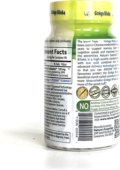 NATURE'S ESSENTIALS Liposomal Ginkgo Biloba 120mg per 3 Month