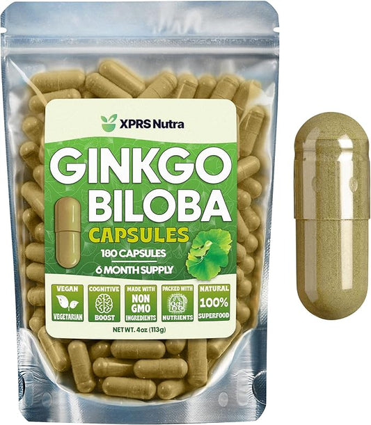 XPRS Nutra Ginkgo Biloba Capsules 180 Count