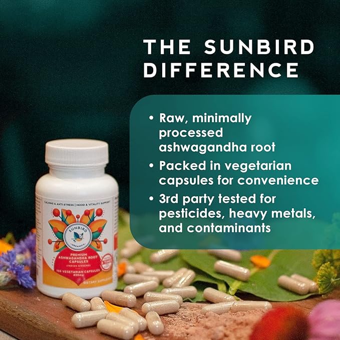 Ashwagandha Capsules Organic, Stress & Sleep 1200mg Pure 120 Vegan 1 Bottle