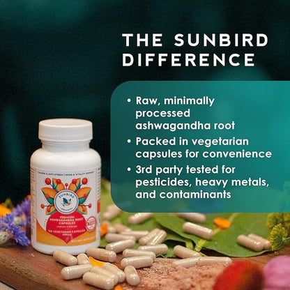 Ashwagandha Capsules Organic, Stress & Sleep 1200mg Pure 120 Vegan 1 Bottle